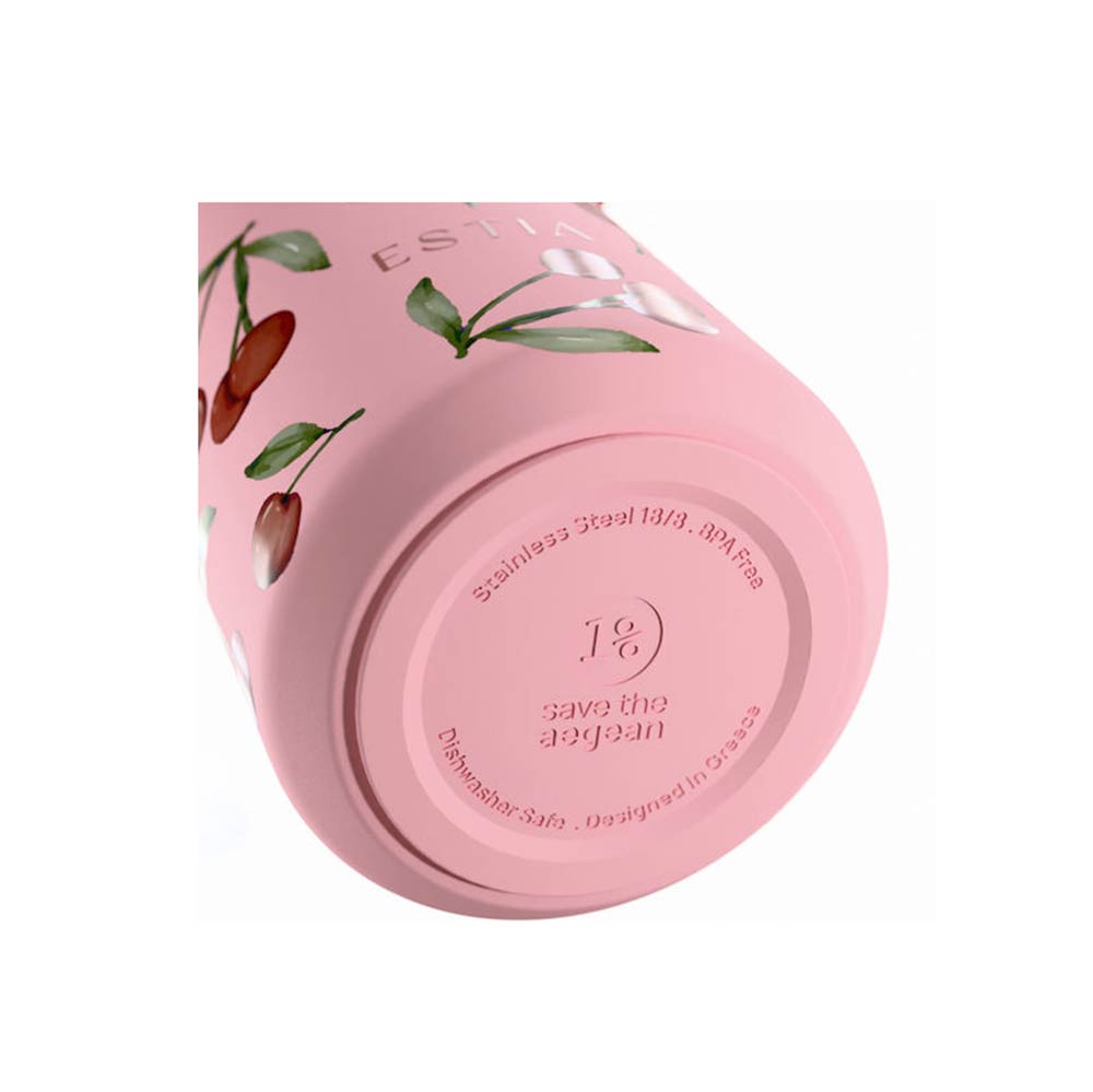 Ανοξείδωτο Μπουκάλι Θερμός Pulse Save the Aegean Cherry Rose 500ml 42431 Estia - 2