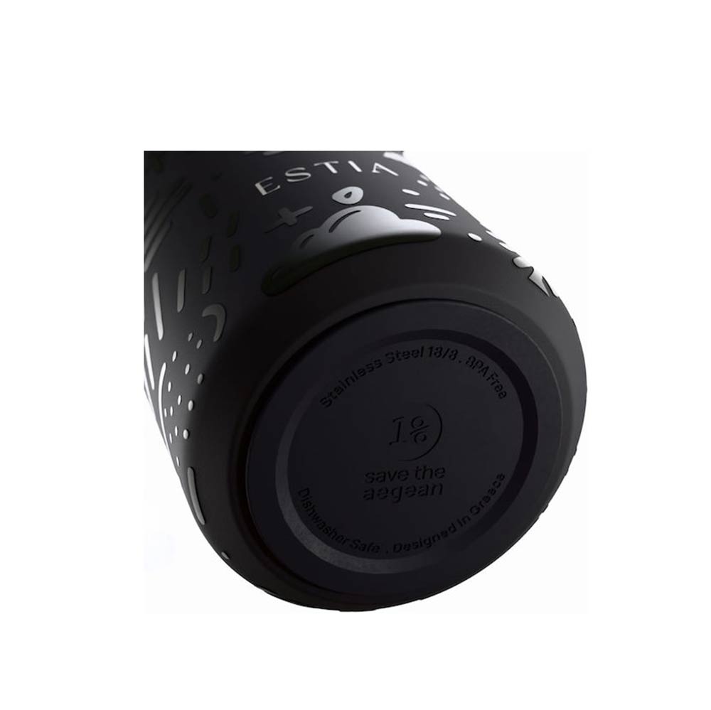 Ανοξείδωτο Μπουκάλι Θερμός Pulse Save the Aegean Noir Echo 500ml 42509 Estia - 2