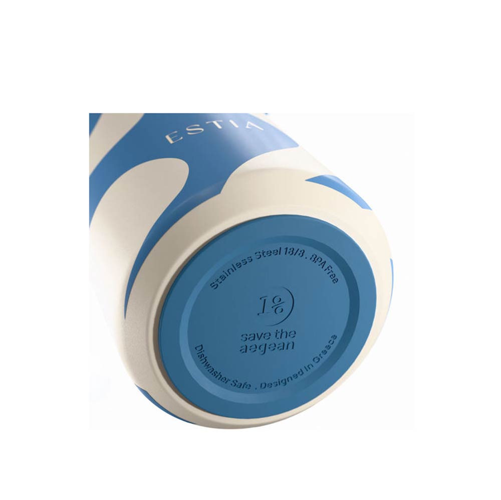 Ανοξείδωτο Μπουκάλι Θερμός Pulse Save the Aegean Ocean Waves 500ml 42608 Estia - 3
