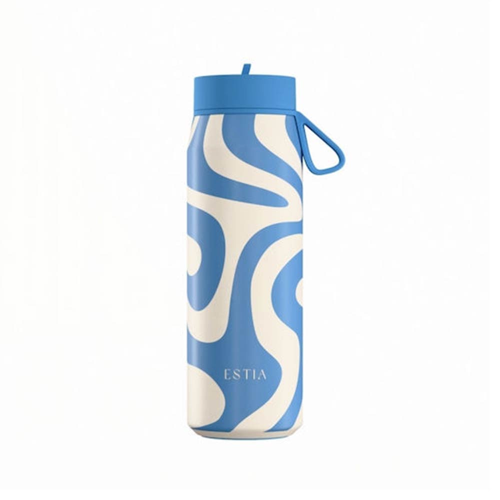 Ανοξείδωτο Μπουκάλι Θερμός Pulse Save the Aegean Ocean Waves 500ml 42608 Estia - 124226