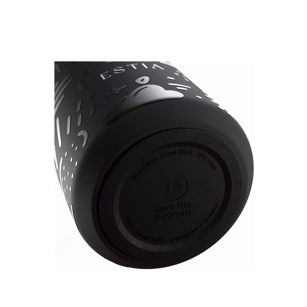 Ανοξείδωτο Ποτήρι Θερμός Save The Aegean Lens Noir Echo 360ml 42943 Estia - 1