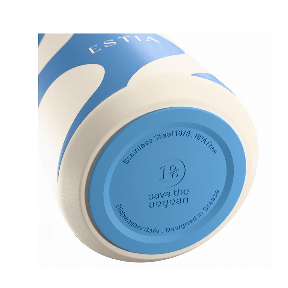 Ανοξείδωτο Ποτήρι Θερμός Save The Aegean Lens Ocean Waves 360ml 43032 Estia - 1
