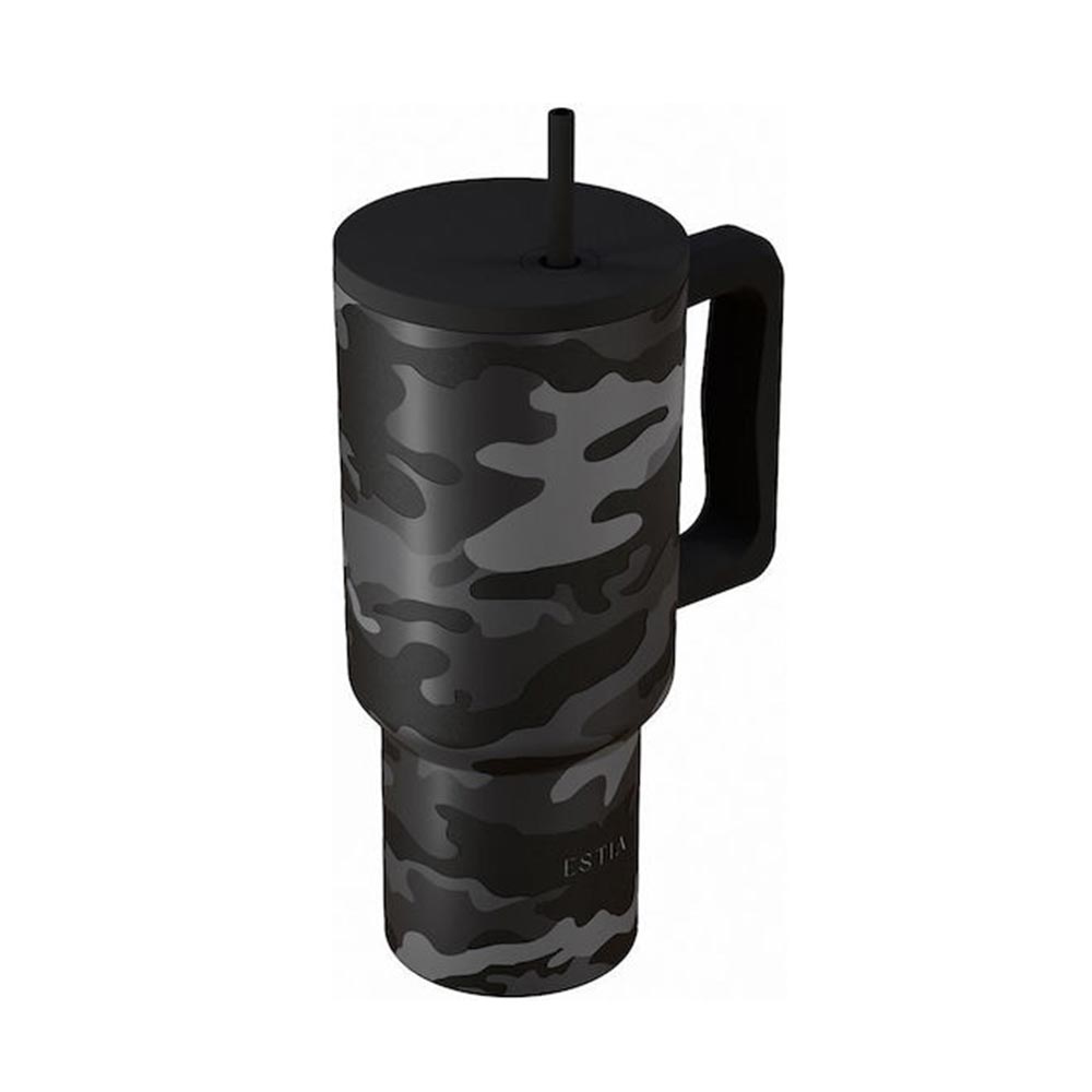 Ποτήρι Θερμός με Καλαμάκι Save The Aegean Straw Tumbler XL Dark Camo 900ml 46163 Estia - 2