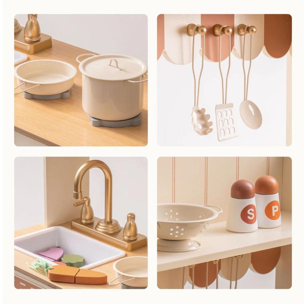 Ξύλινη Κουζίνα με 11 Αξεσουάρ Vintage Cream MST-RB-WCF09 MySunshine - 2