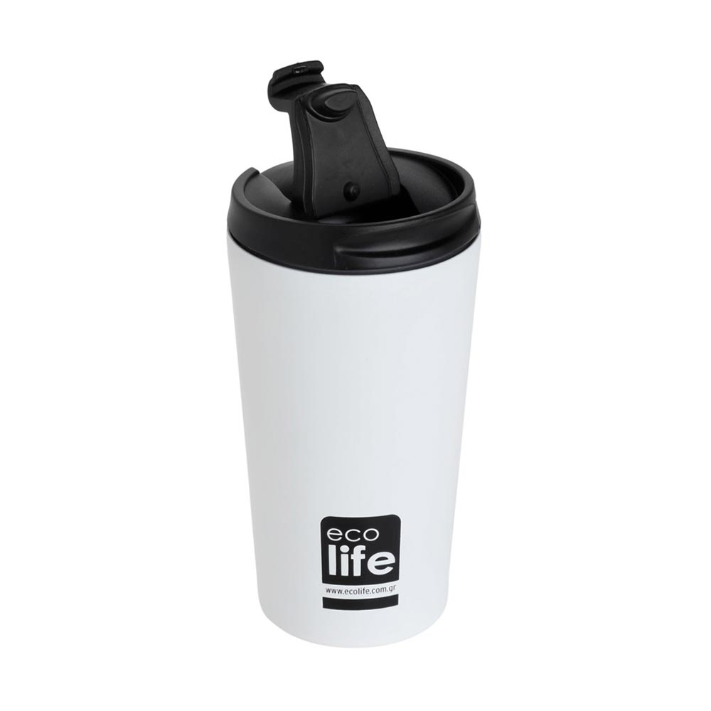 Θερμός Ανοξείδωτος Coffee Cup White 370ml 33-BO-4103 Ecolife - 1