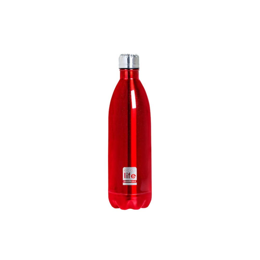 Μπουκάλι θερμός Red Metallic Thermos 1lt  33-BO-3036 Ecolife - 98637
