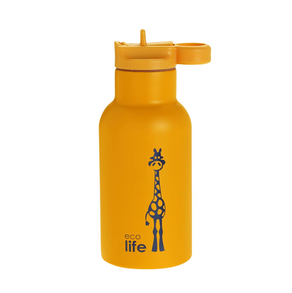 Παγούρι Θερμός Ανοξείδωτο με Καλαμάκι Giraffe 350ml 33-BO-2016 Ecolife - 62679