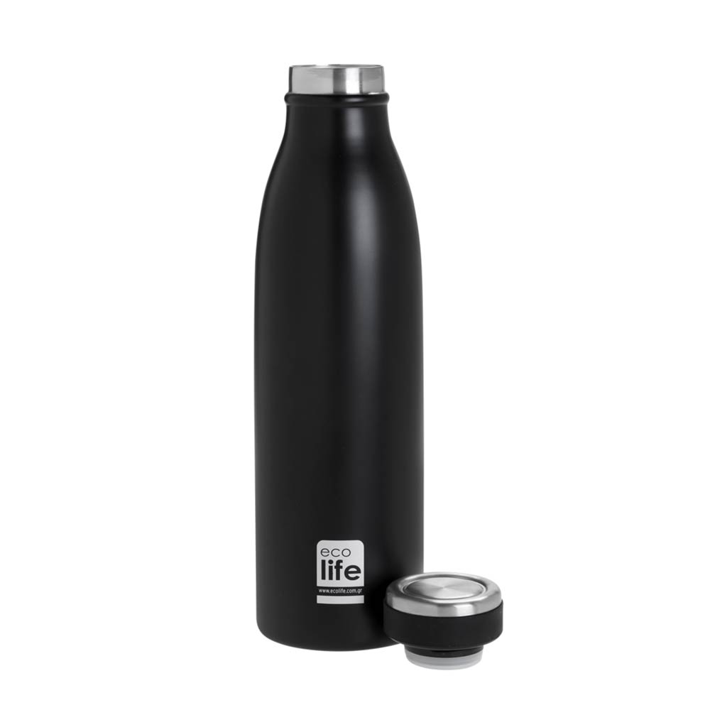 Ανοξείδωτο Μπουκάλι Θερμός Slim Μαύρο 500ml 33-BO-3038 Ecolife - 1