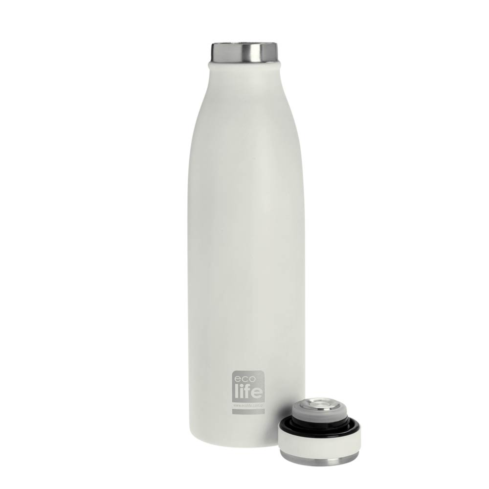 Ανοξείδωτο Μπουκάλι Θερμός Slim Λευκό 500ml 33-BO-3039 Ecolife - 1