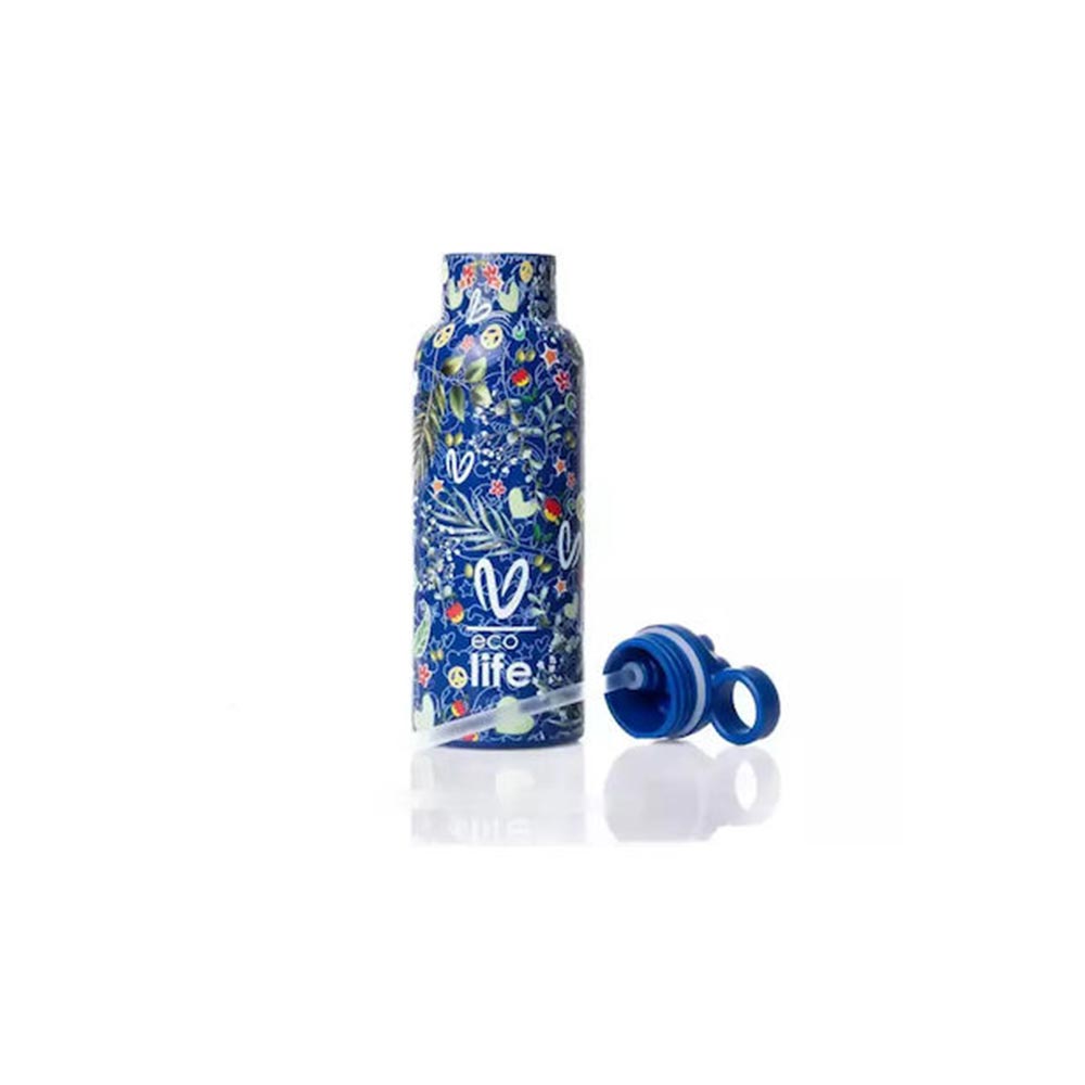 Ανοξείδωτο Μπουκάλι Θερμός Wear your Emotions - Blue #VasilikiWorld 33-BO-2324 Ecolife - 2