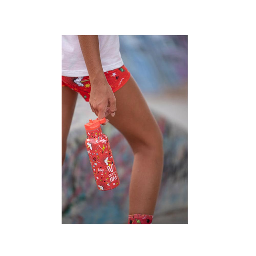 Ανοξείδωτο Μπουκάλι Θερμός Wear your Emotions - Spitha #VasilikiWorld 33-BO-2326 Ecolife - 1