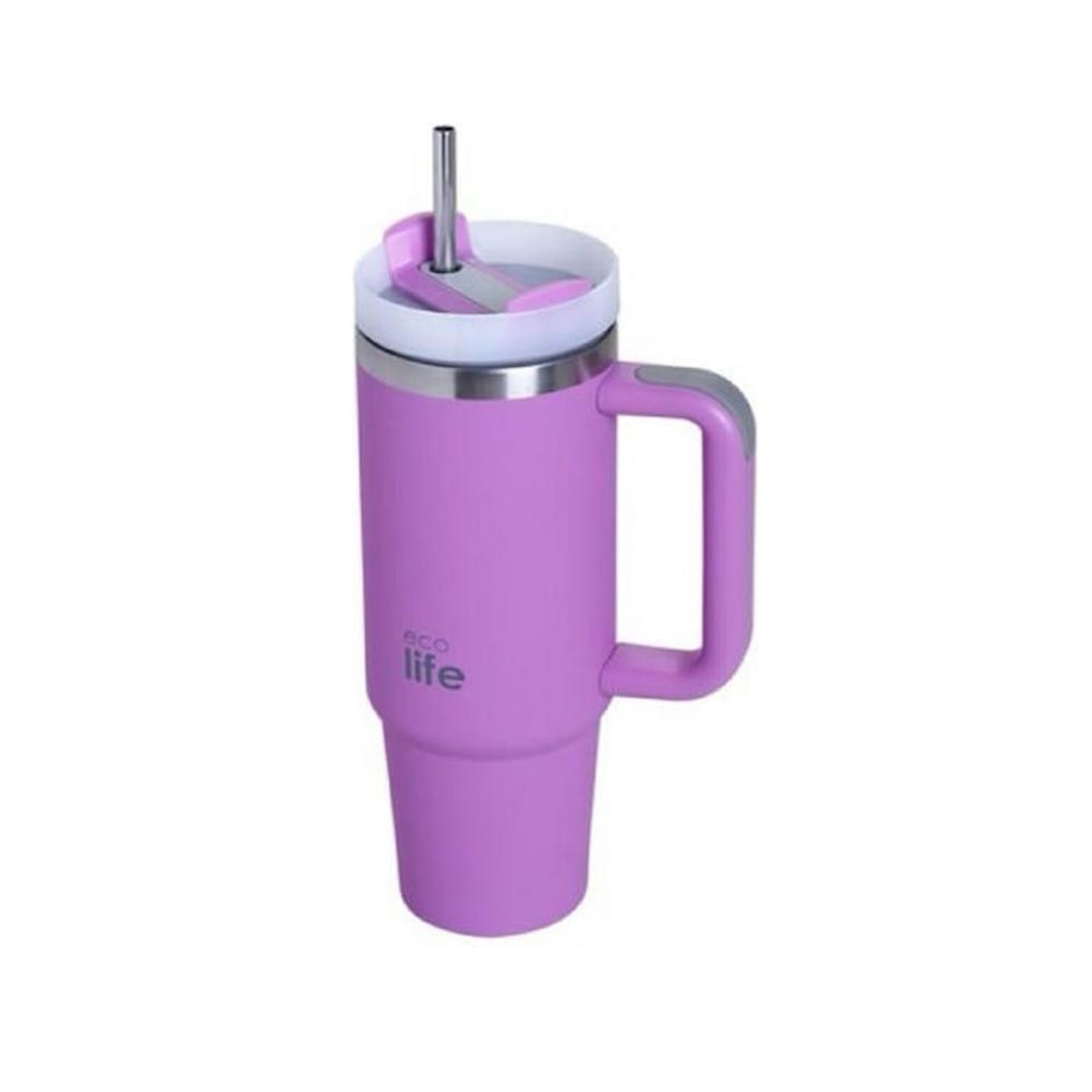 Ανοξείδωτο Ποτήρι Θερμός με Καλαμάκι Iris 900ml - 33-BO-5015 Ecolife - 98850