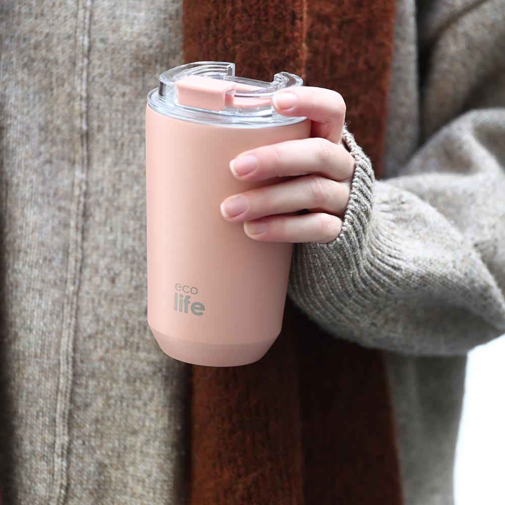 Ανοξείδωτο Ποτήρι Θερμός Pure Pink Coffee Thermos 360ml 33-BO-4123 Ecolife - 1