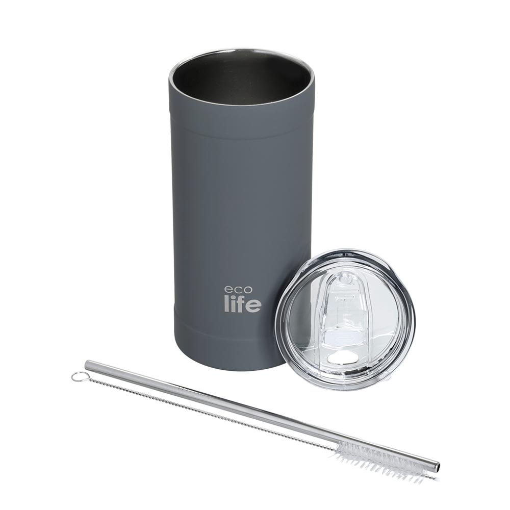  Ανοξείδωτο Ποτήρι Θερμός Stone Grey Coffee Thermos 500ml 33-BO-4127 Ecolife - 1