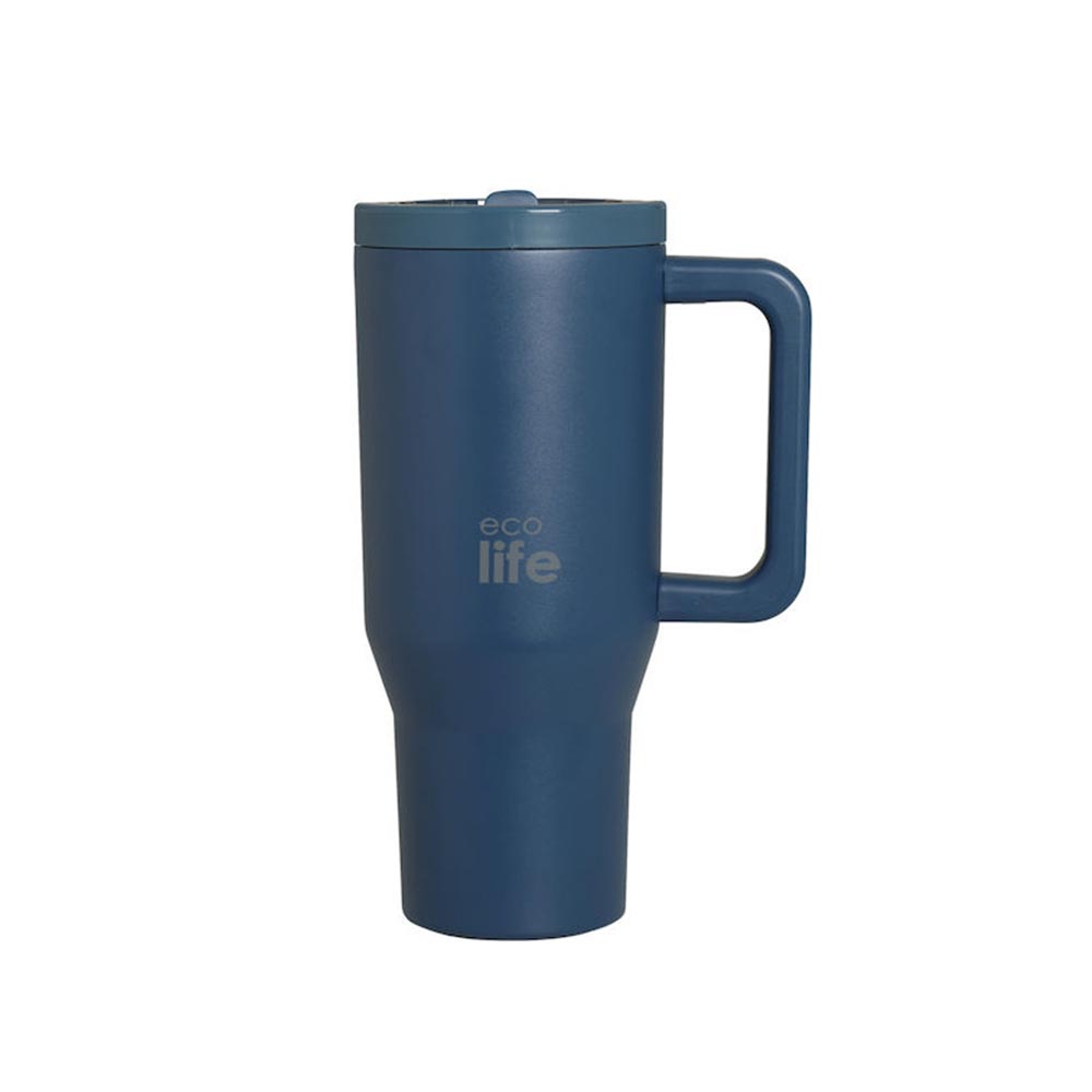 Ποτήρι Θερμός Tumbler με Διπλή Λαβή και Καλαμάκι 900ml - Blue Marine 33-BO-7074 Ecolife - 2