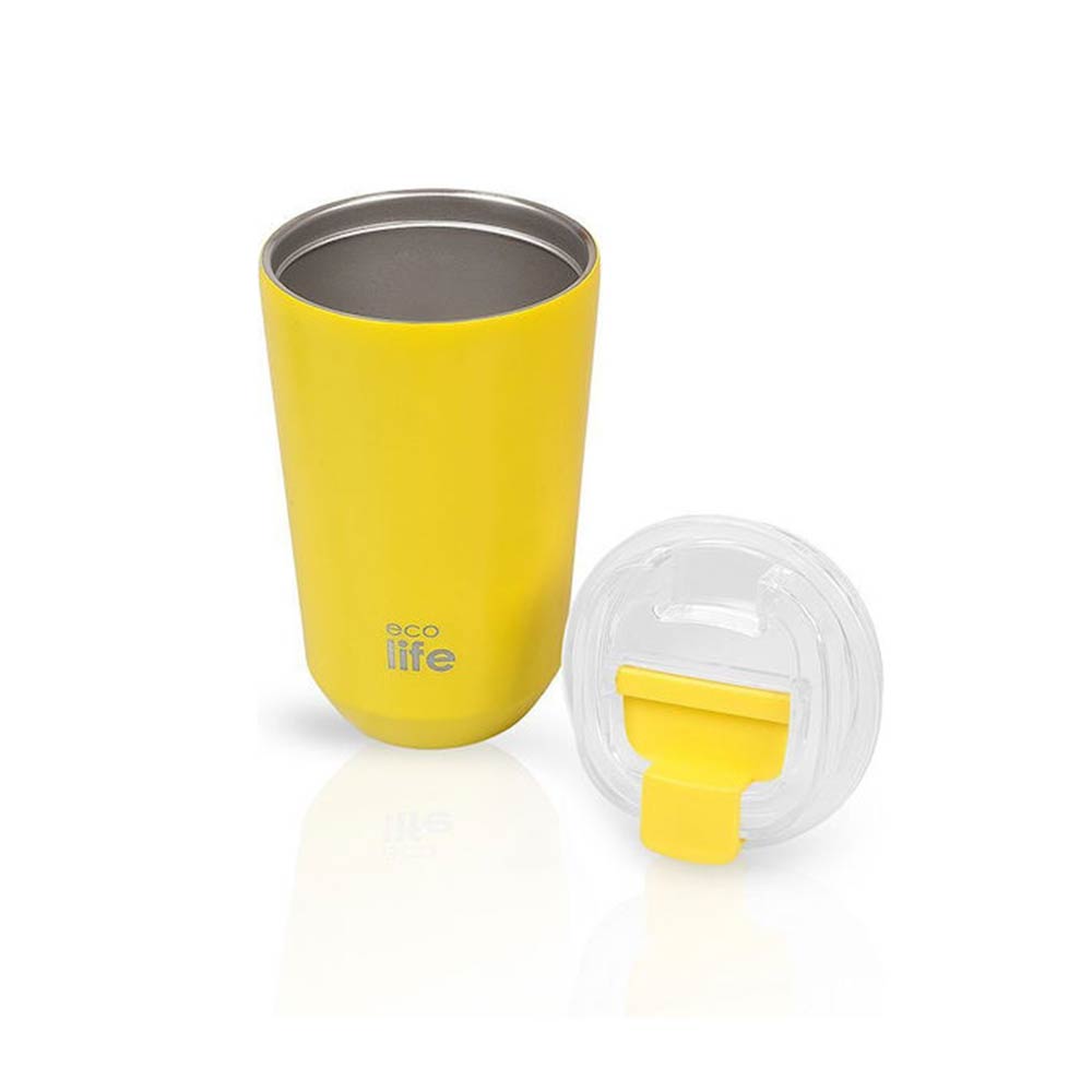 Ανοξείδωτο Ποτήρι Coffee Thermos Pure Yellow 360ml 33-BO-4171 Ecolife - 1