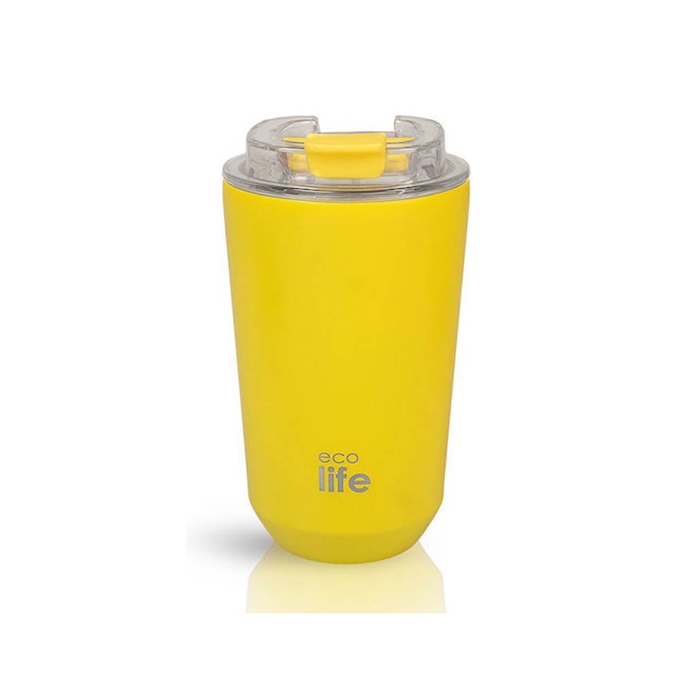 Ανοξείδωτο Ποτήρι Coffee Thermos Pure Yellow 360ml 33-BO-4171 Ecolife - 123088