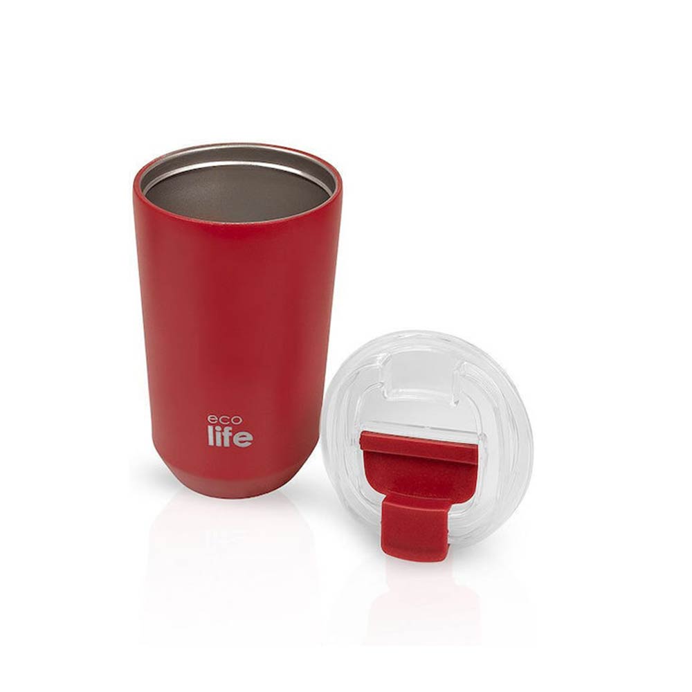 Ανοξείδωτο Ποτήρι Θερμός Pure Red Coffee Thermos 360ml 33-BO-4170 Ecolife - 1
