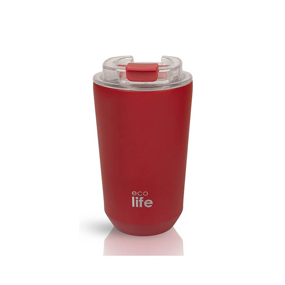 Ανοξείδωτο Ποτήρι Θερμός Pure Red Coffee Thermos 360ml 33-BO-4170 Ecolife - 123249