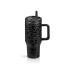 Ποτήρι Θερμός Tumbler με Διπλή Λαβή και Καλαμάκι 900ml - Leopard Black 33-BO-7077 Ecolife - 2