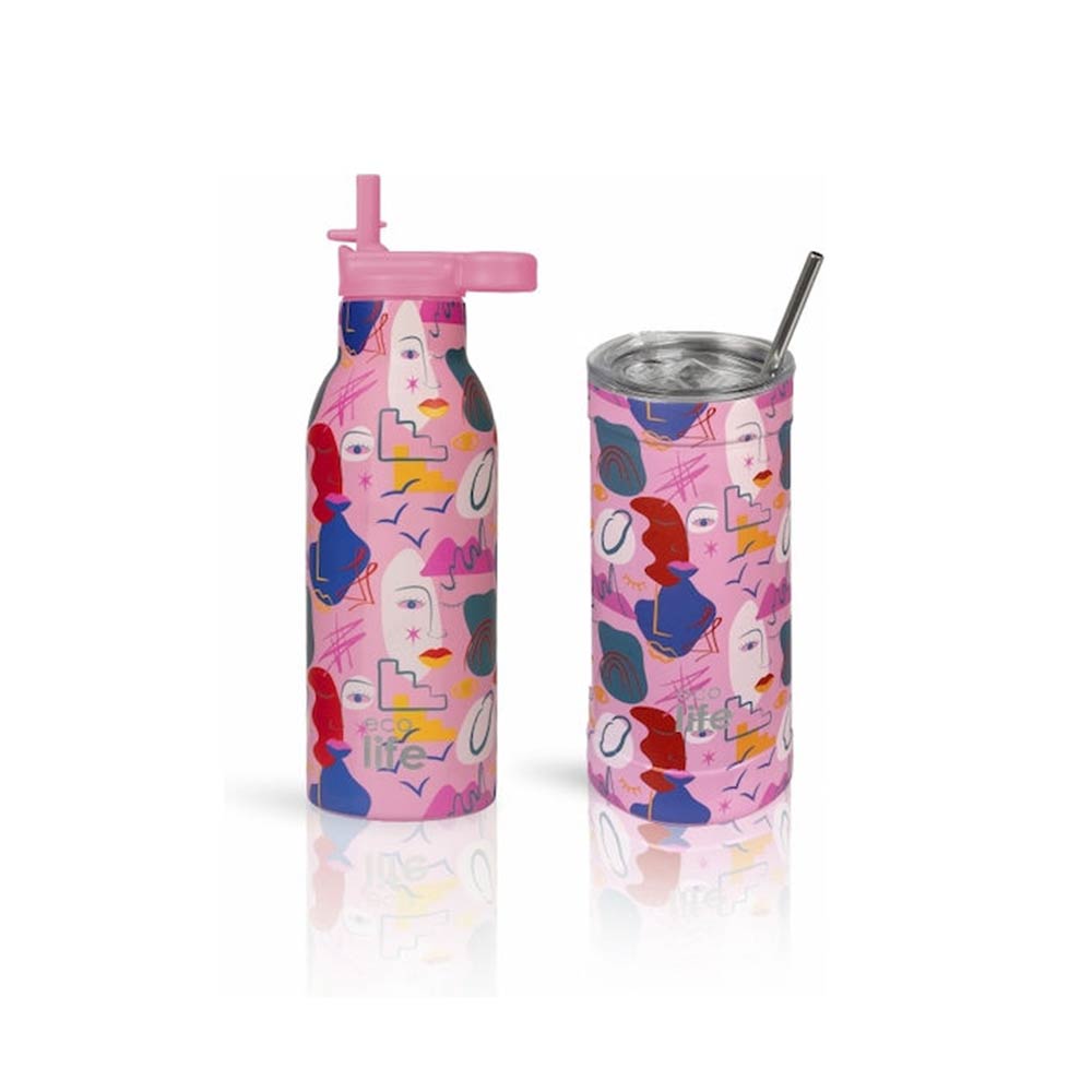 Ανοξείδωτο Μπουκάλι Θερμός Faces 550ml 33-BO-2211 Ecolife - 3