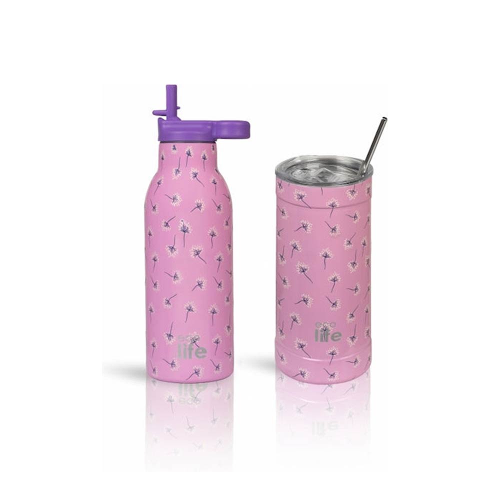 Ανοξείδωτο Ποτήρι Θερμός Pink Dandelion Coffee Thermos 500ml 33-BO-4183 Ecolife - 2