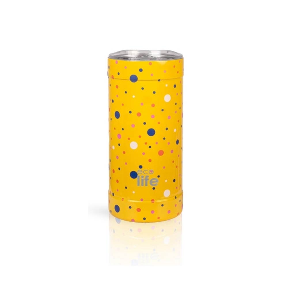 Ανοξείδωτο Ποτήρι Θερμός Dots in Yellow Coffee Thermos 500ml 33-BO-4184 Ecolife - 2