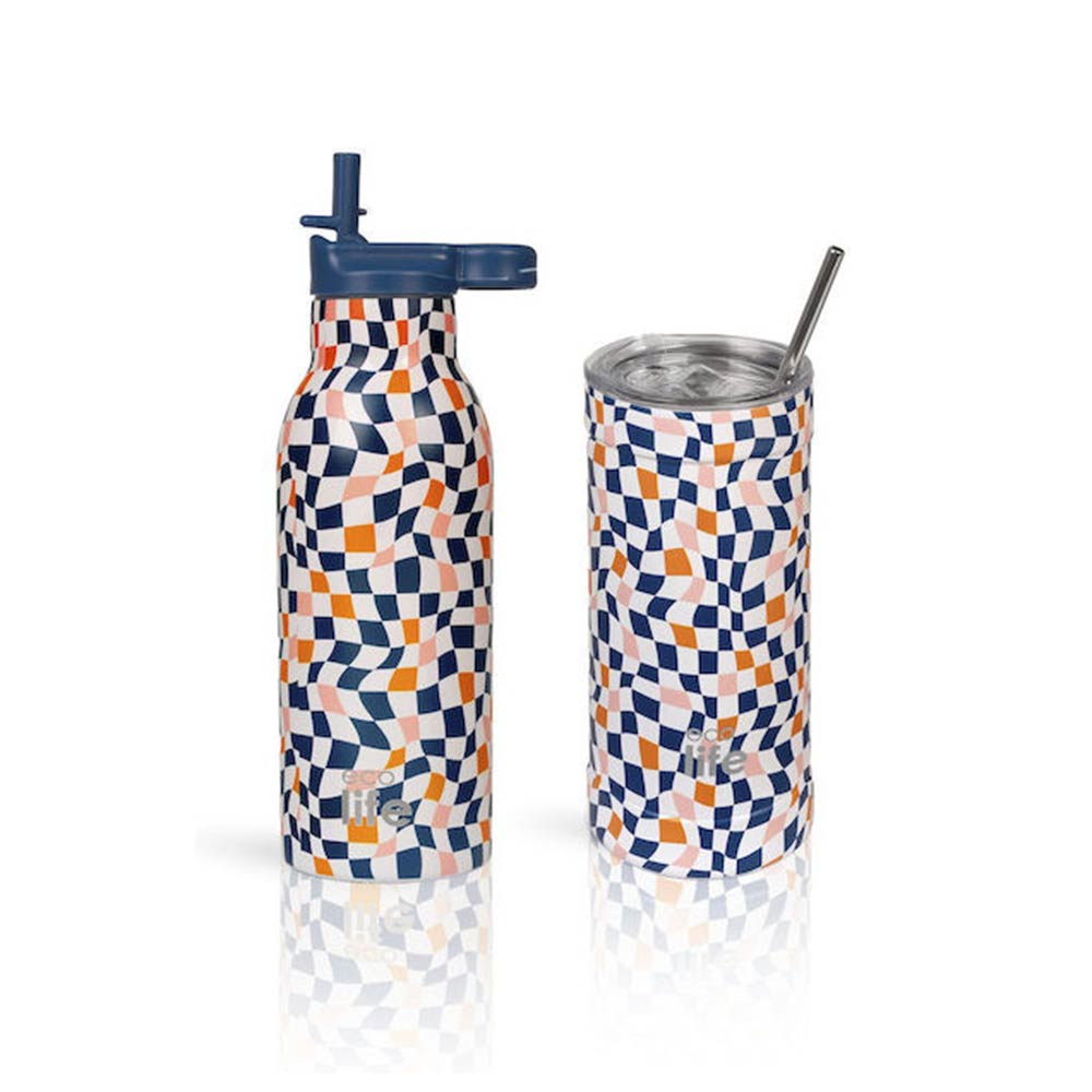 Ανοξείδωτο Ποτήρι Θερμός Color Squares Coffee Thermos 500ml 33-BO-4186 Ecolife - 1