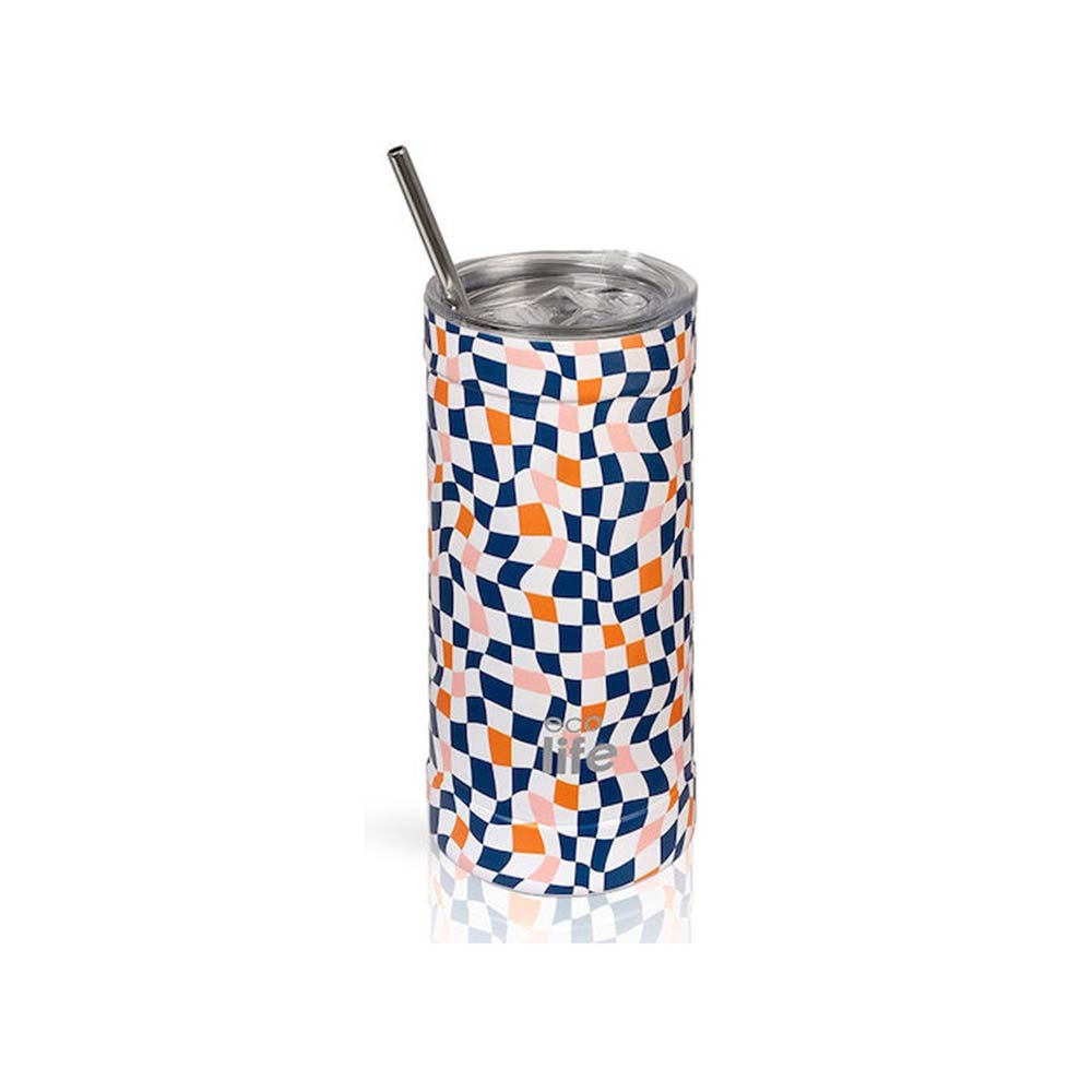 Ανοξείδωτο Ποτήρι Θερμός Color Squares Coffee Thermos 500ml 33-BO-4186 Ecolife - 123117