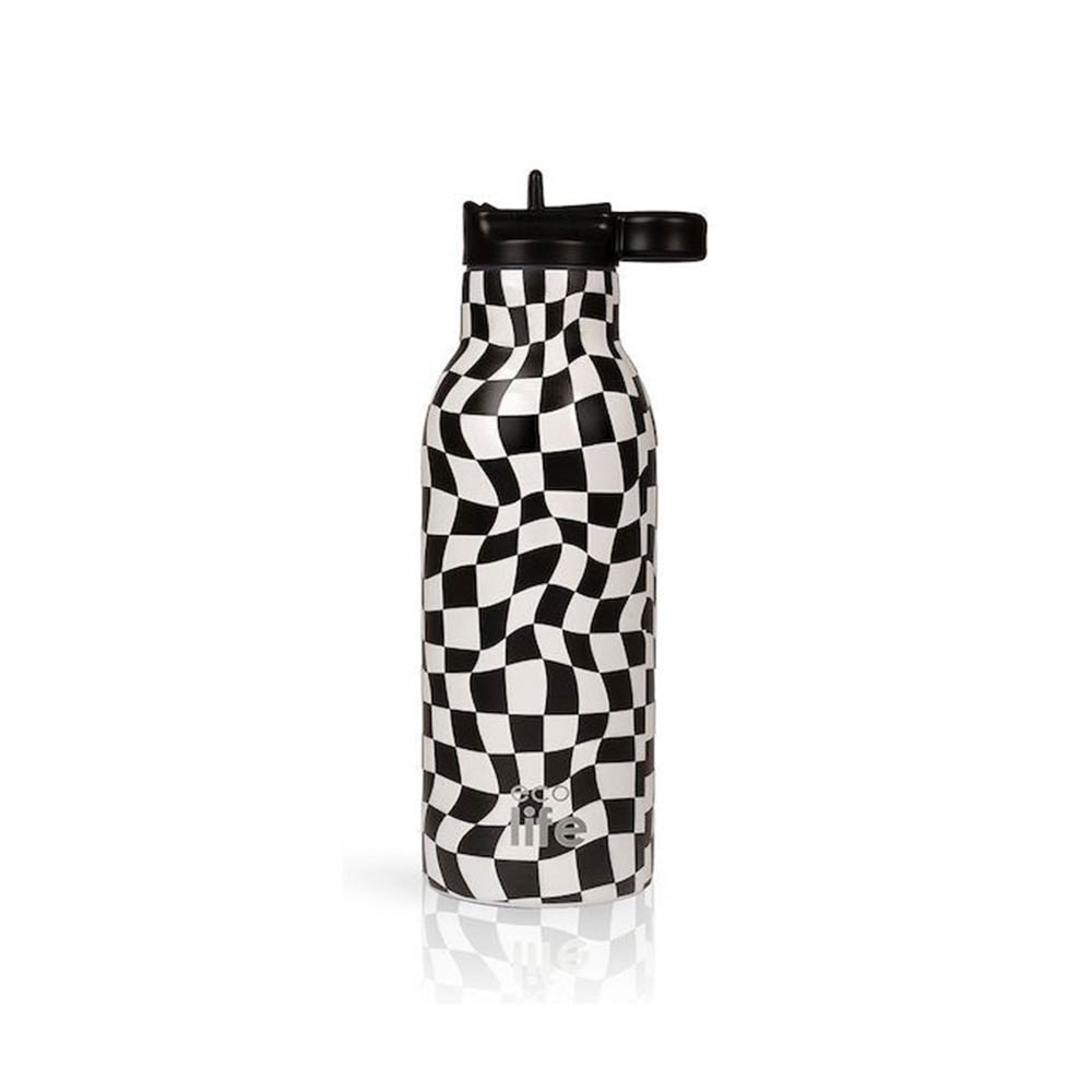 Ανοξείδωτο Μπουκάλι Θερμός Black & White 550ml 33-BO-2213 Ecolife - 1