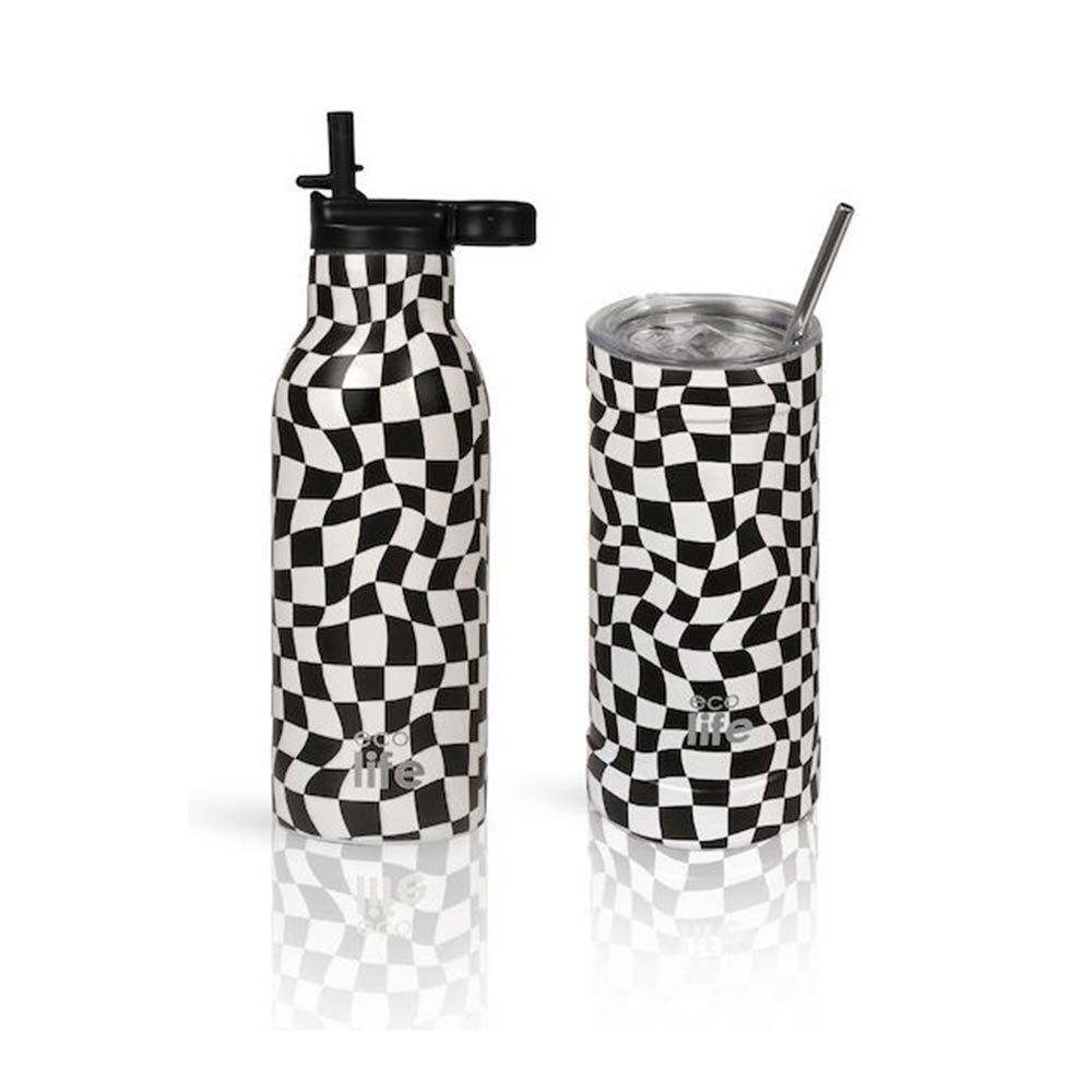 Ανοξείδωτο Μπουκάλι Θερμός Black & White 550ml 33-BO-2213 Ecolife - 3