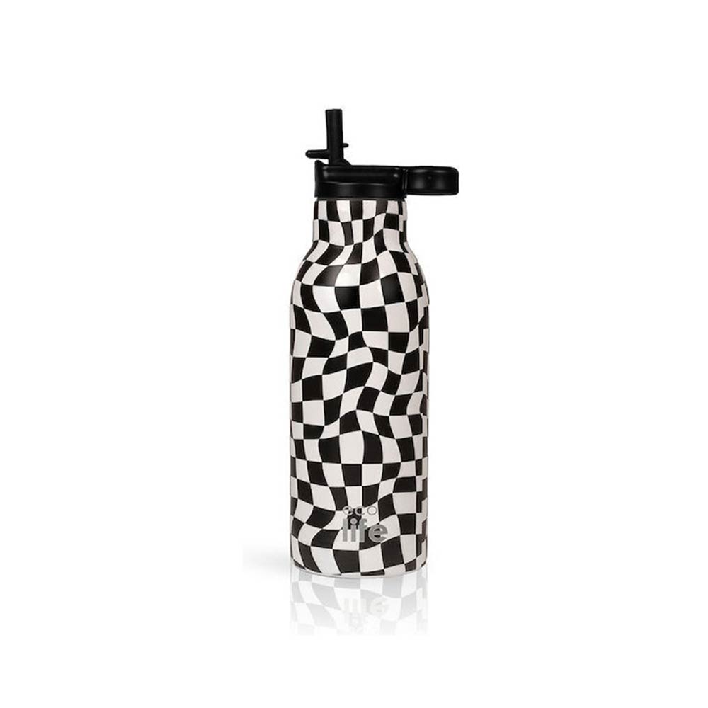 Ανοξείδωτο Μπουκάλι Θερμός Black & White 550ml 33-BO-2213 Ecolife - 123216