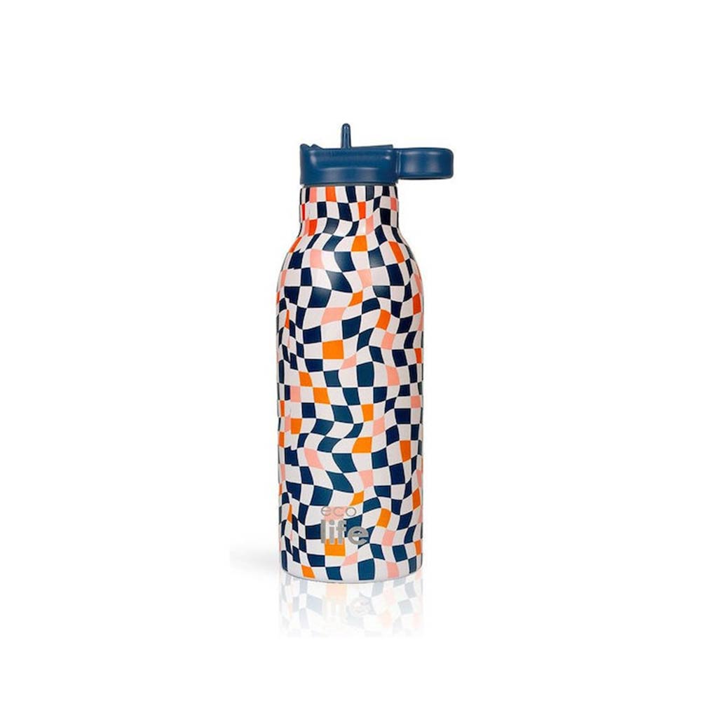 Ανοξείδωτο Μπουκάλι Θερμός Color Squares 550ml 33-BO-2216 Ecolife - 1