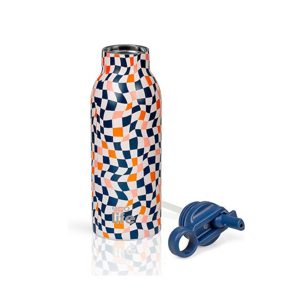Ανοξείδωτο Μπουκάλι Θερμός Color Squares 550ml 33-BO-2216 Ecolife - 2