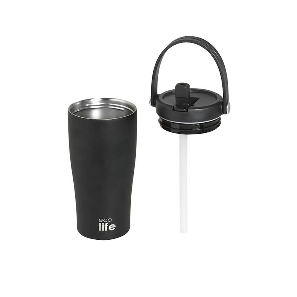 Ποτήρι Θερμός Tumbler με Λαβή 600ml Black  33-BO-5022 Ecolife - 2