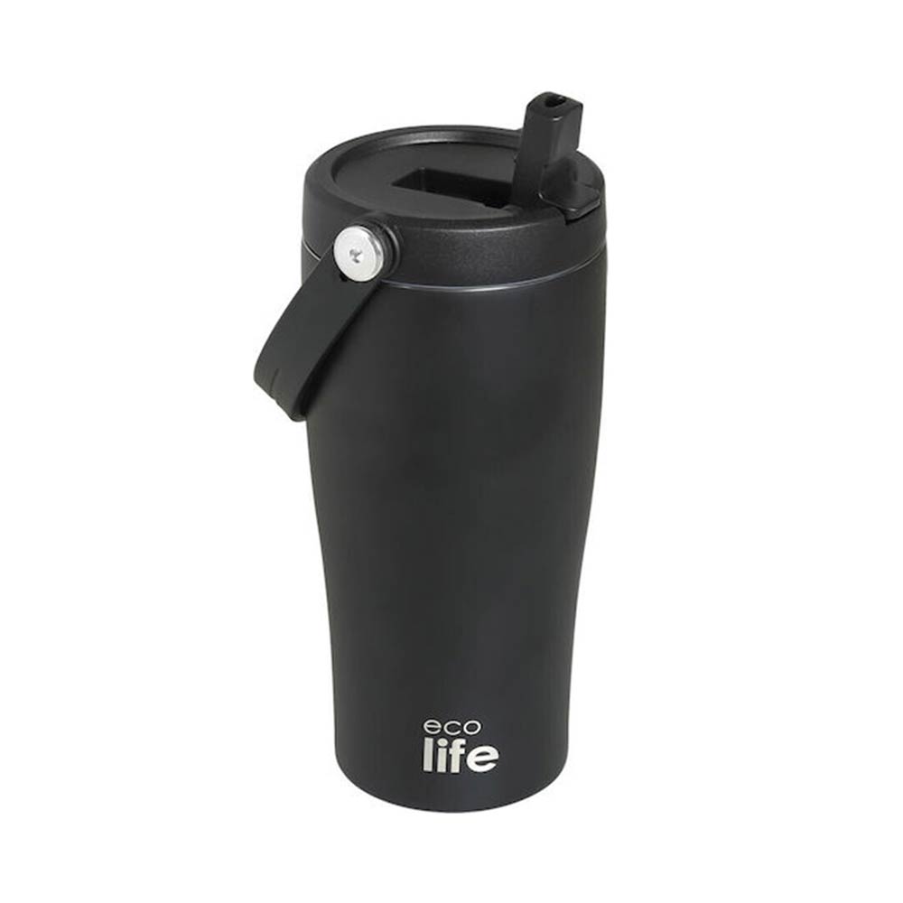 Ποτήρι Θερμός Tumbler με Λαβή 600ml Black  33-BO-5022 Ecolife - 123180