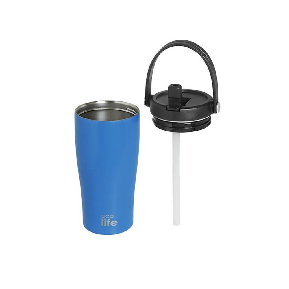 Ποτήρι Θερμός Tumbler με Λαβή 600ml Blue 33-BO-5021 Ecolife - 2