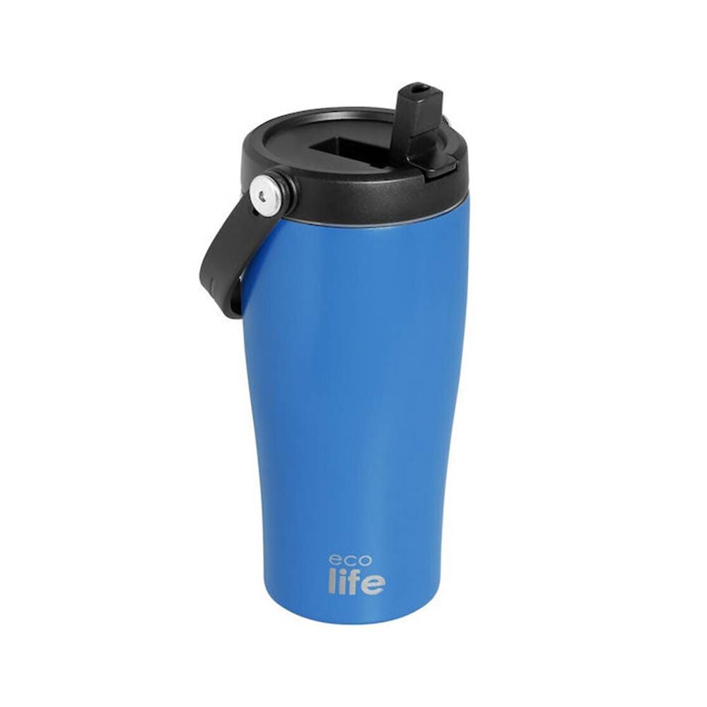 Ποτήρι Θερμός Tumbler με Λαβή 600ml Blue 33-BO-5021 Ecolife - 123176