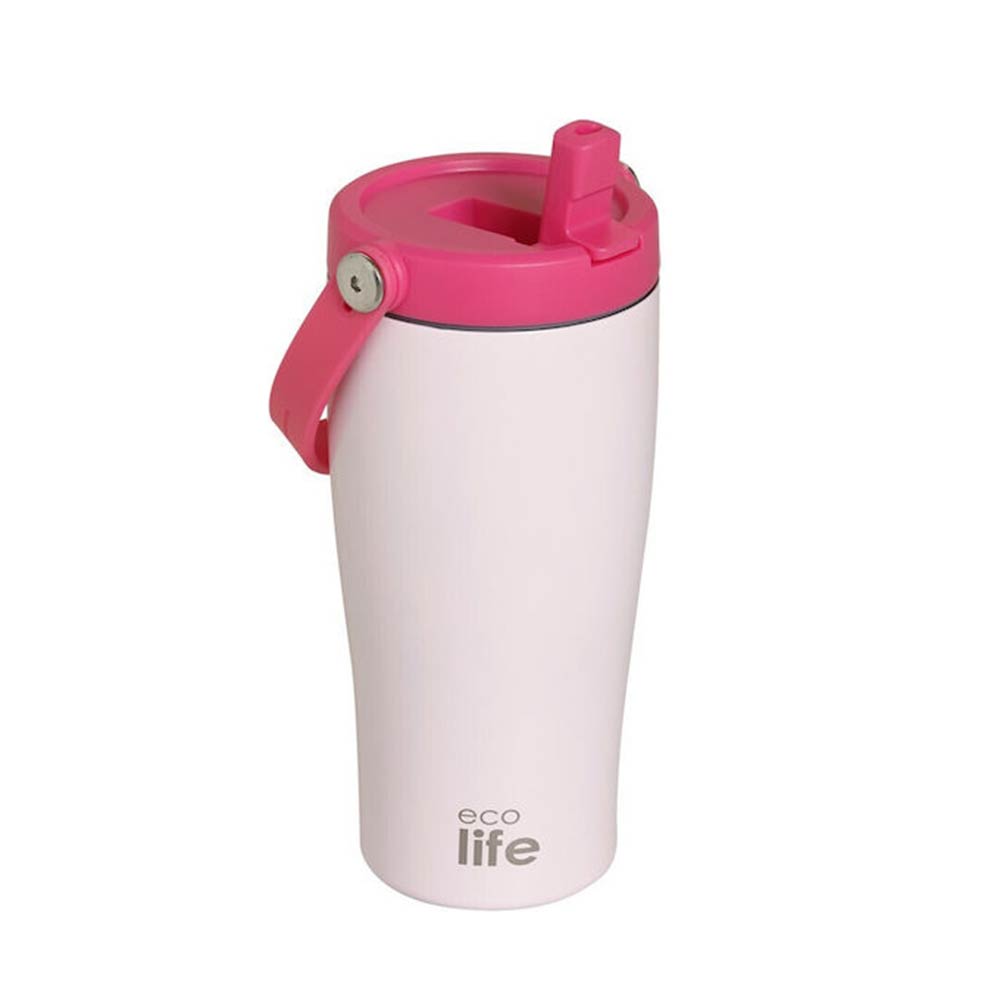 Ποτήρι Θερμός Tumbler με Λαβή 600ml Pink 33-BO-5020 Ecolife - 123172