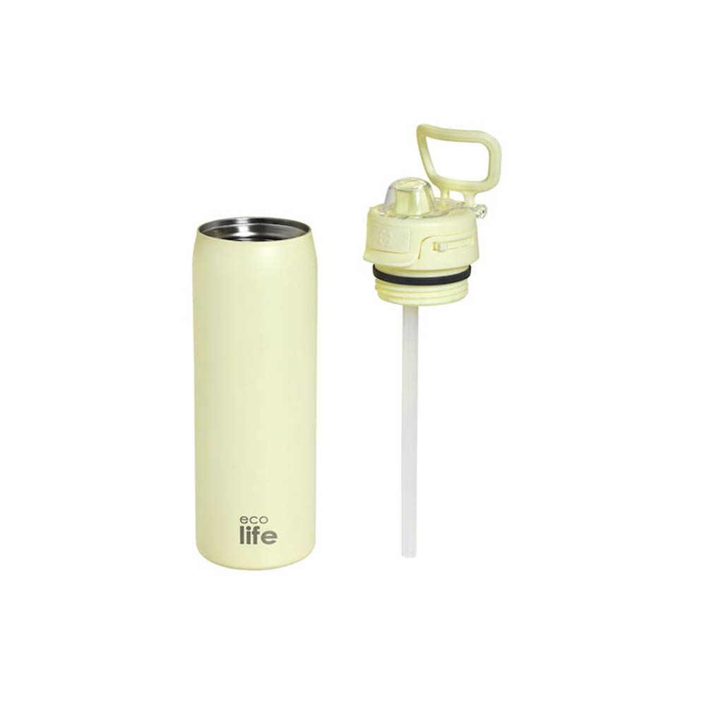 Ανοξείδωτο Μπουκάλι Θερμός 650ml Off White 33-BO-4209 Ecolife - 3