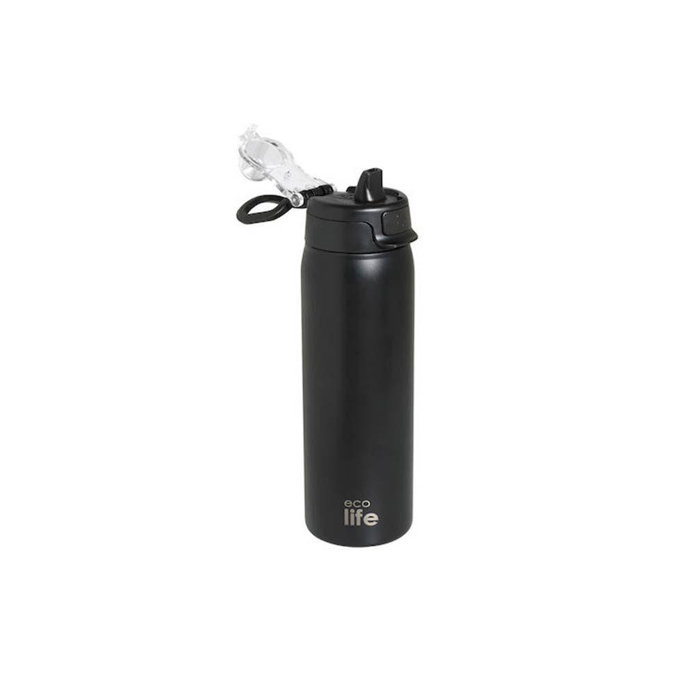 Ανοξείδωτο Μπουκάλι Θερμός 650ml Deep Black 33-BO-4210 Ecolife - 1