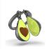 Μεταλλικό Μπρελόκ Foodie Series-Avocado With Heart-Shaped Seed Key Ring MTM337 -01 Metalmorphose - 0