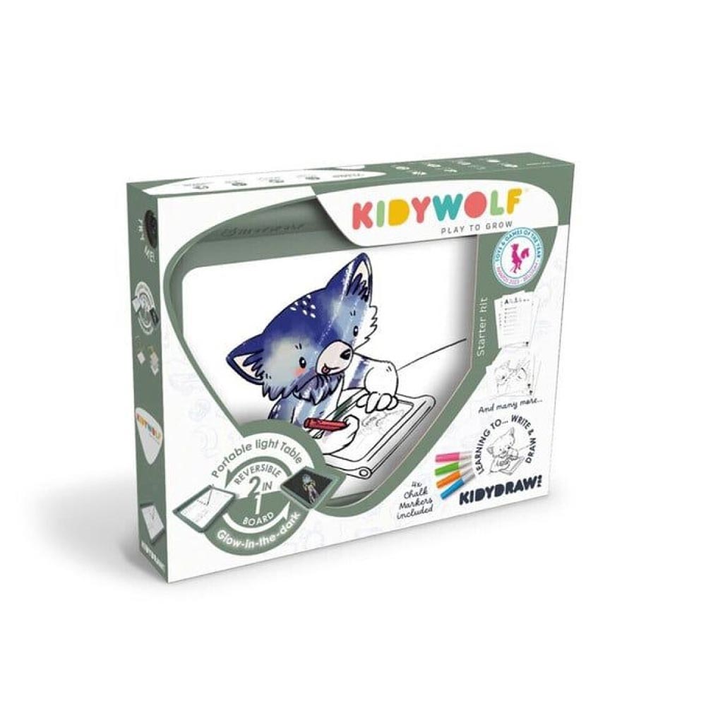 Τάμπλετ Ζωγραφικής 2 Όψεων με Οθόνη LED και Μαυροπίνακα - Πράσινο KDW-180620 Kidywolf - 116571