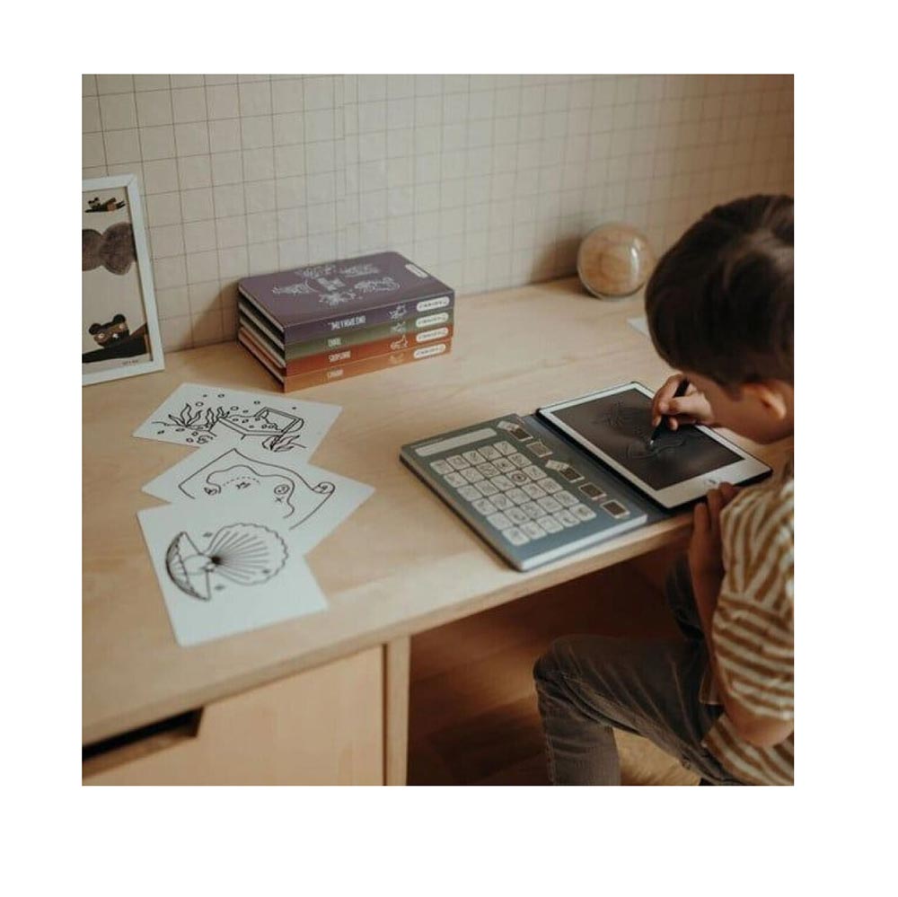 Τάμπλετ Ζωγραφικής με Οθόνη LCD και 30 κάρτες Oceans & Pirates KDW-181450 Kidywolf - 3