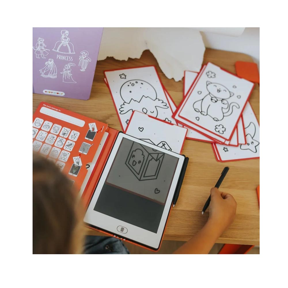 Τάμπλετ Ζωγραφικής με Οθόνη LCD και 30 κάρτες Kawai KDW-182488 Kidywolf - 2