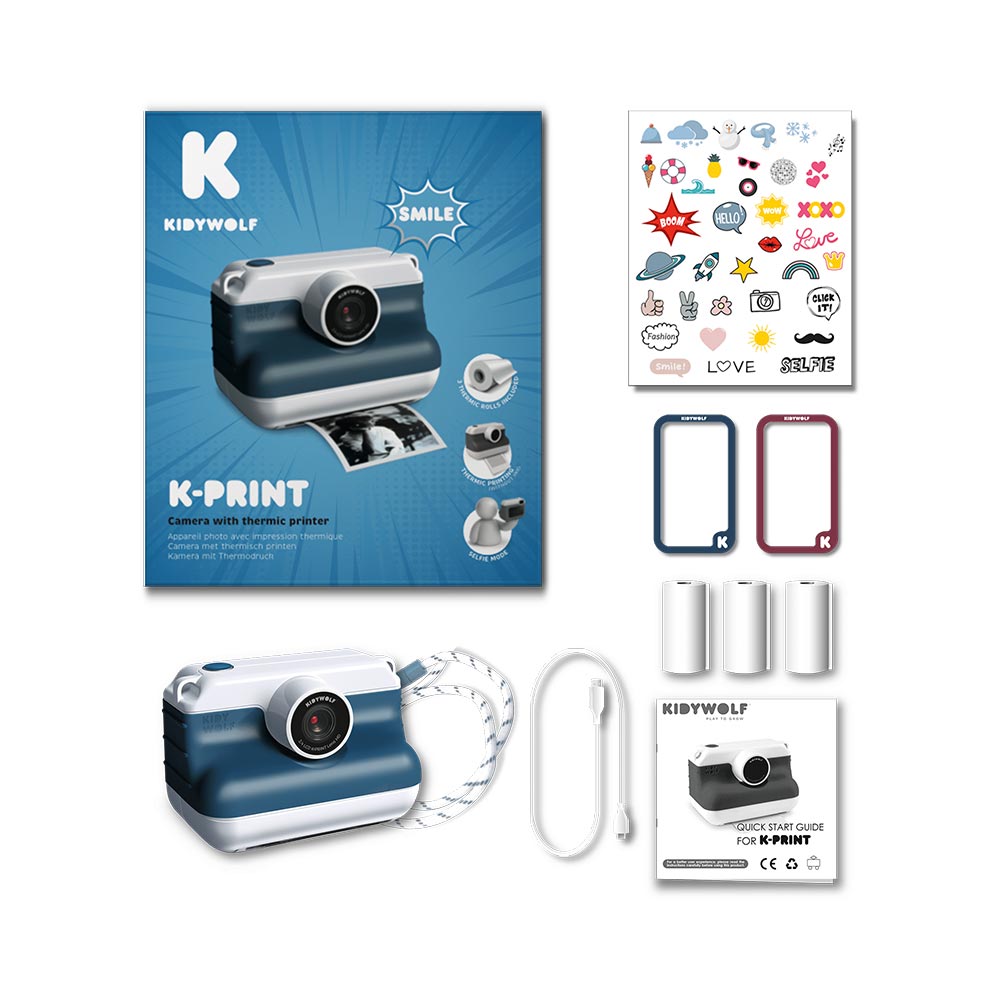 Φωτογραφική Μηχανή με Θερμική Εκτύπωση Kidyprint Instant Camera Μπλε KDW-182709 Kidywolf - 1