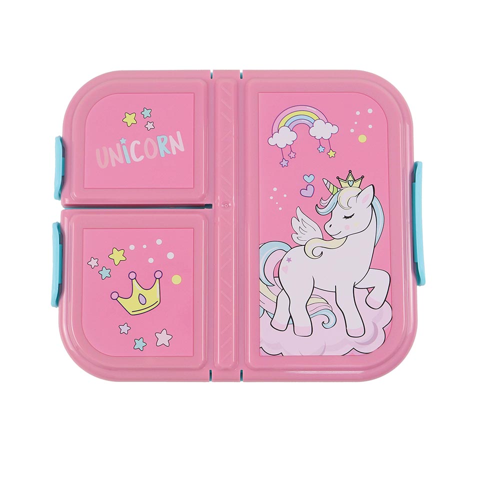 Δοχείο Φαγητού Πλαστικό με 3 Χωρίσματα Unicorn 900ml 550-01277 Gim - 2