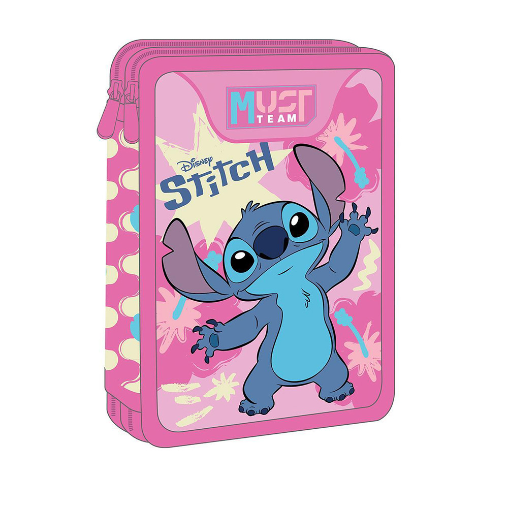 Κασετίνα Διπλή Γεμάτη Με 2 Θήκες Stitch 565997 Must - 115929