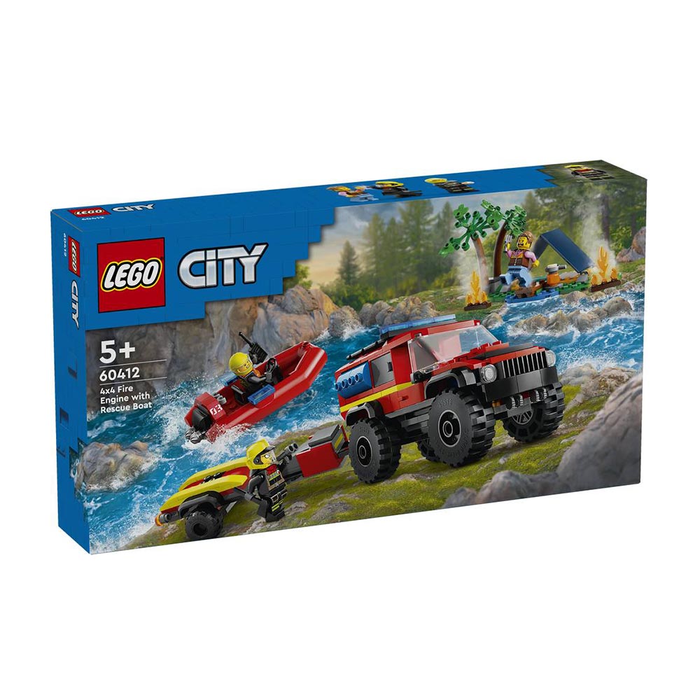 City 4x4 Fire Truck With Rescue Boat 60412 Lego - 88902