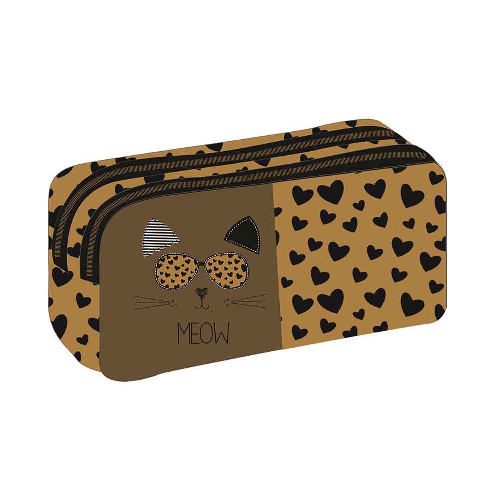 Κασετίνα Βαρελάκι Με 2 Θήκες Meow 587278 Must - 115086